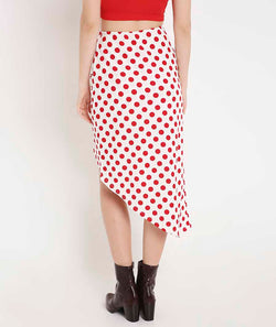 Red Polka Midi Skirt