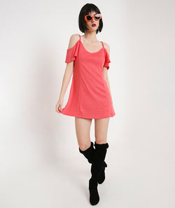 Pink Open Shoulder Summer Dress