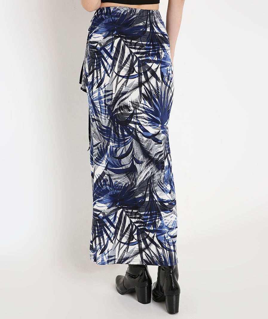 Long Leaves Front Knot Skirt