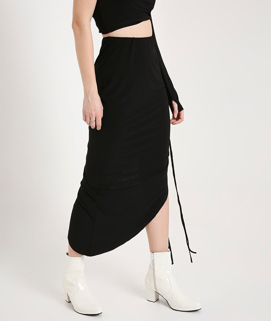 Drawstring Asymmetrical Skirt