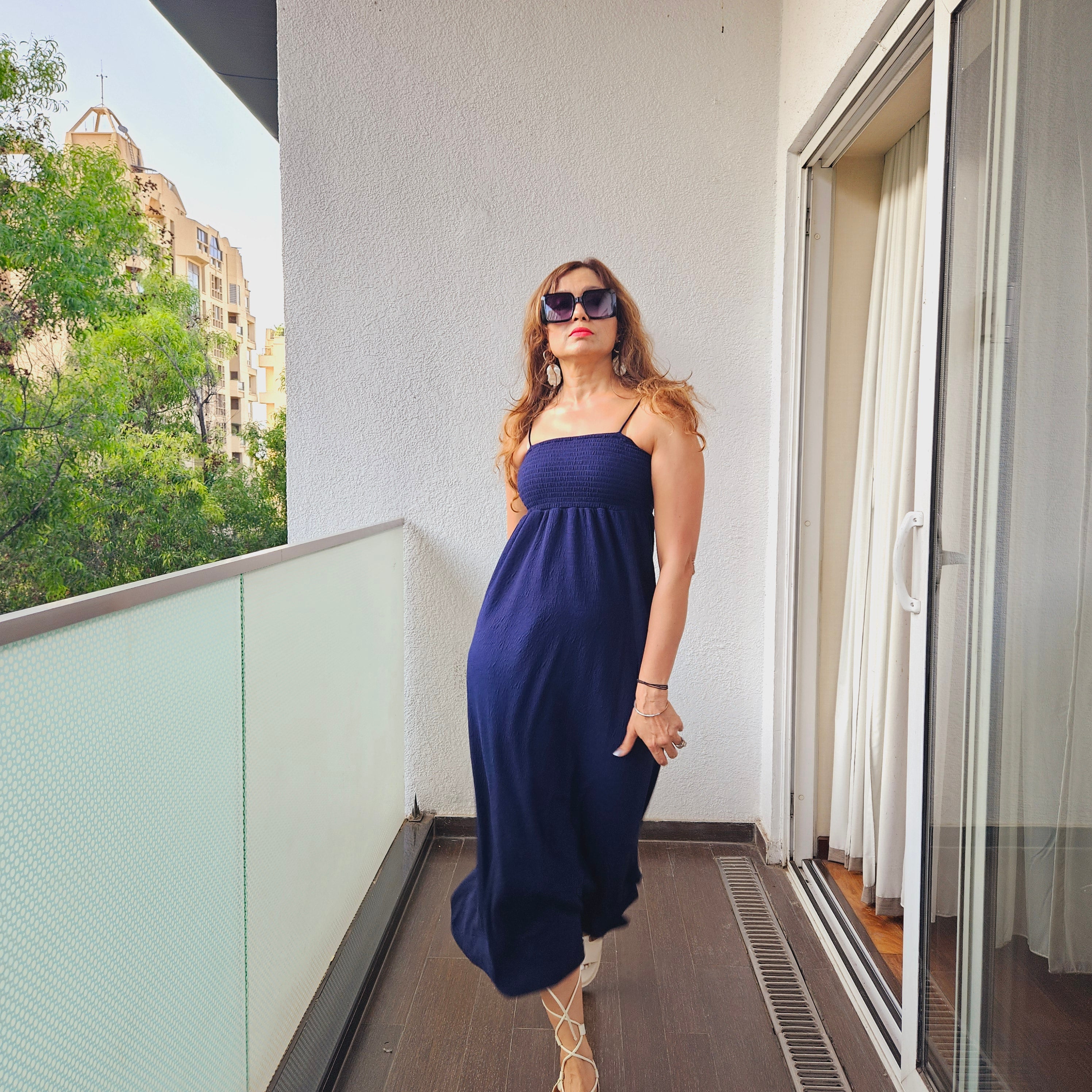 Navy Blue Casual Summer Dress