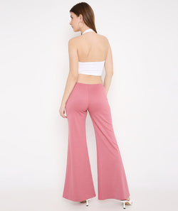 Hot Pink Bootleg Front Slit Pants