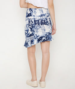 Tie Dye Asymmetrical Mini Frill Skirt