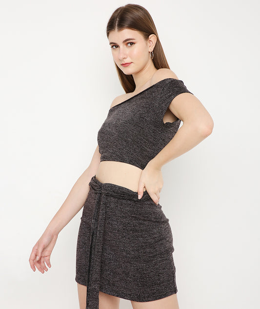 Shimmer Boat Neck Crop Top