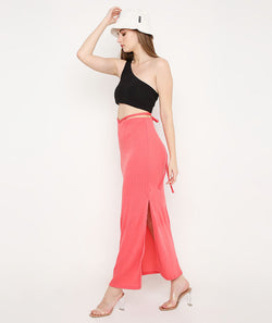 Punch Skirt with a Slit and TieUp String