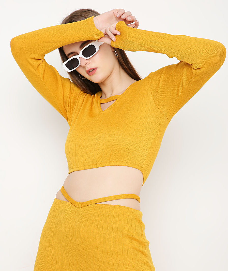 Tuscan Sun Crop Top + Tie Up Slit Skirt