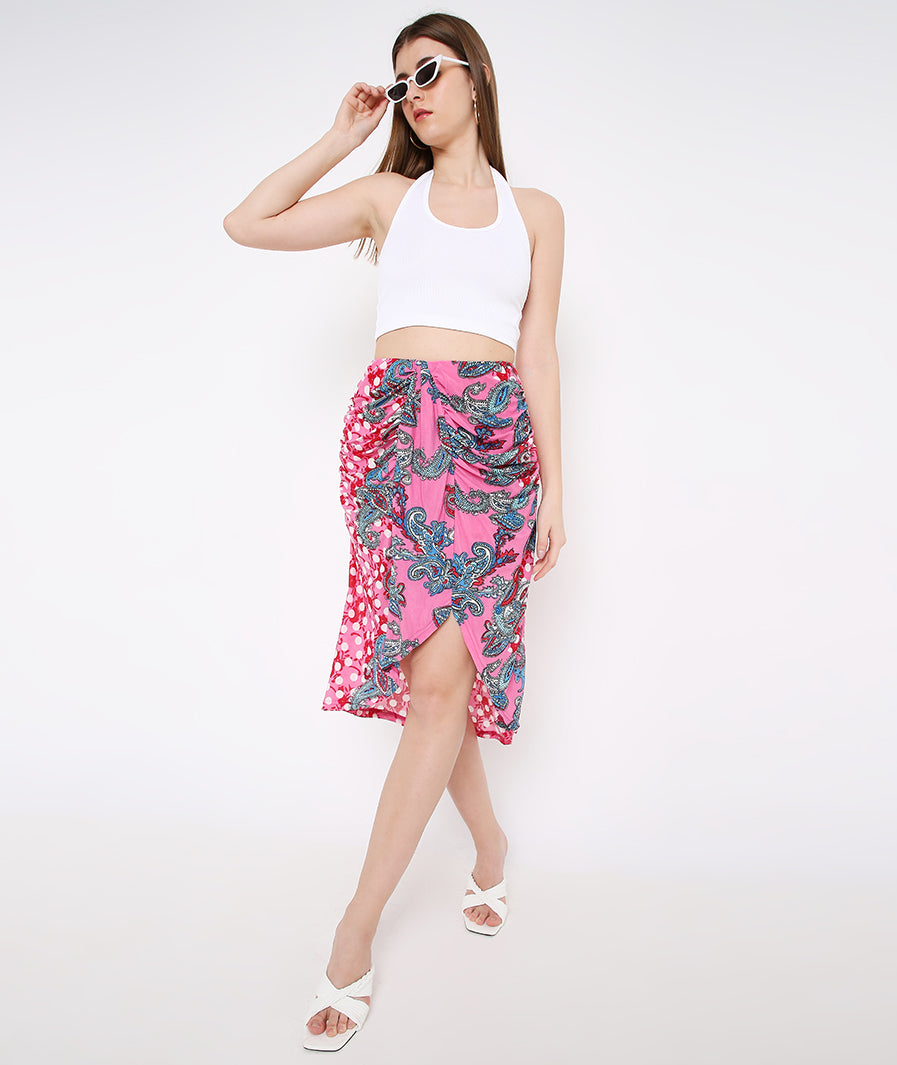 Pink Paisley Sarong Skirt