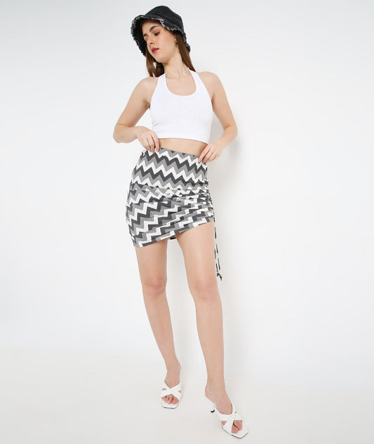 Zic Zac Side Drawstring SKirt