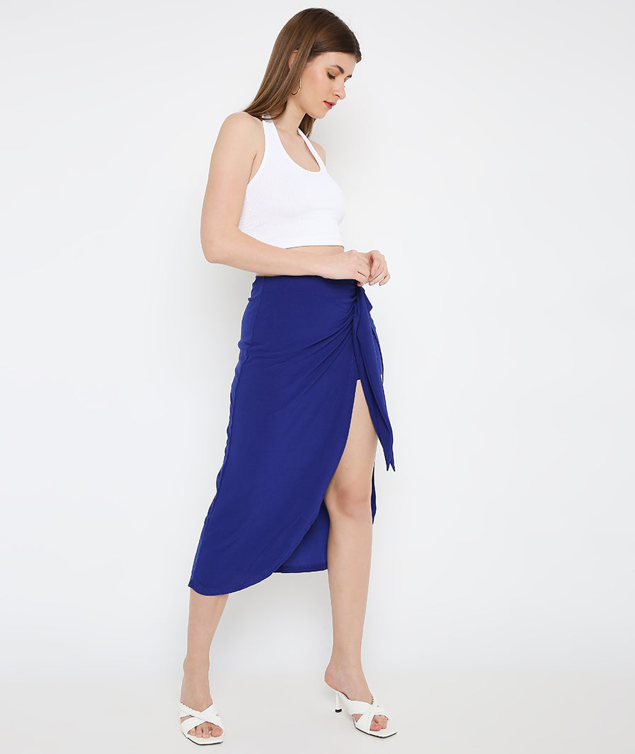 Blue Wrapped Skirt