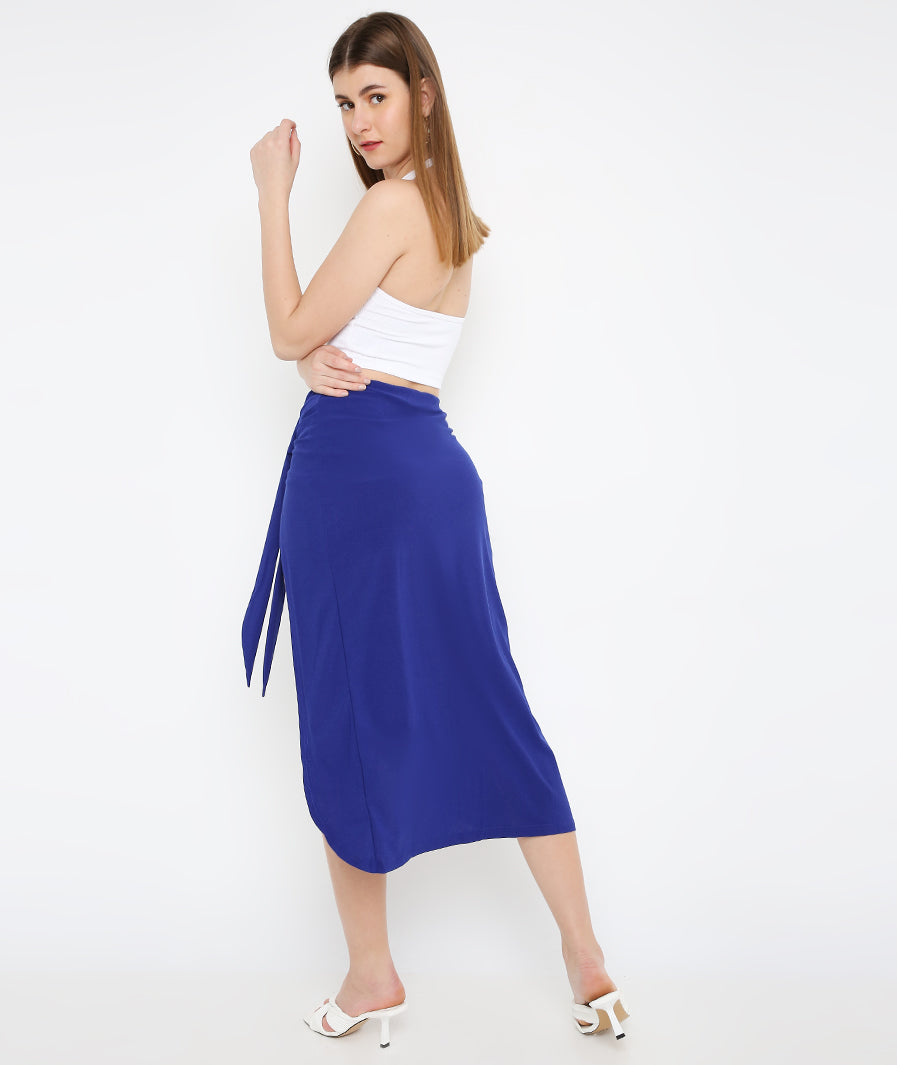 Blue Wrapped Skirt