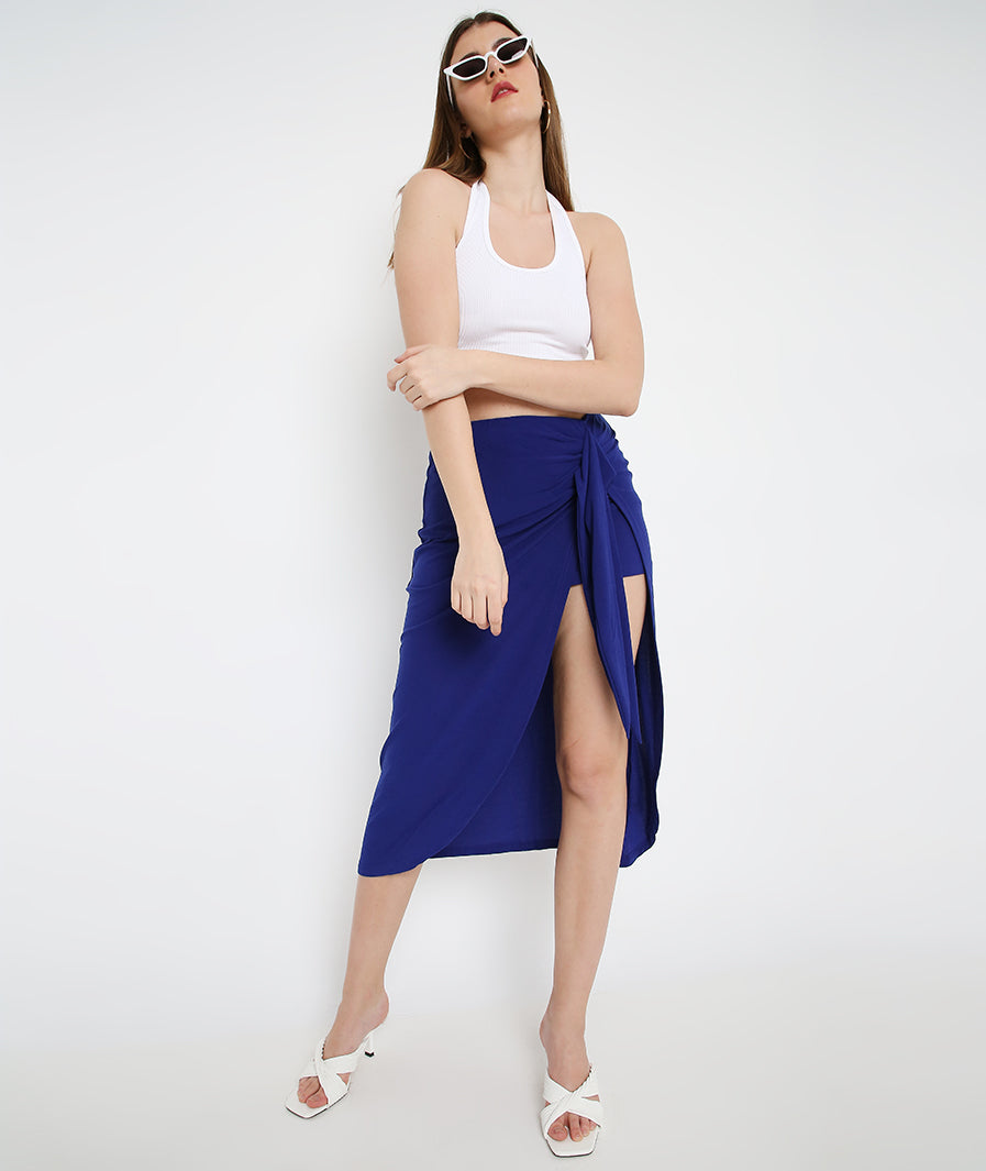 Blue Wrapped Skirt