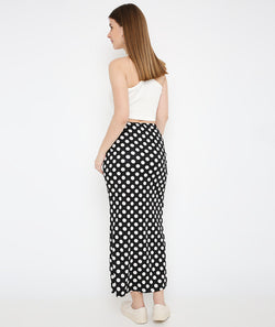 High Slit Skirt with Polka Dots