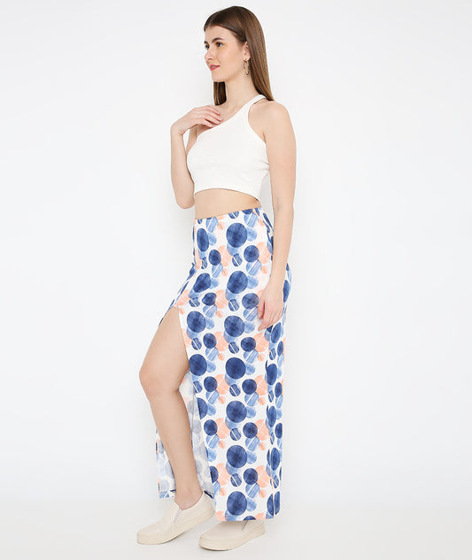 Large Circles High Slit Skirt