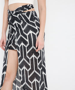 Black Arrow Tie up Skirt