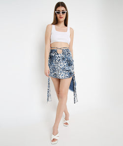 Blue Animal Gigi Cut Out Skirt