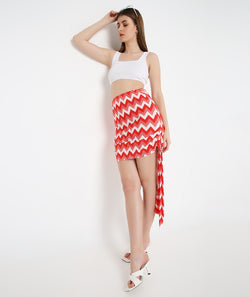 Zic Zac Knotted Mid Length Skirt