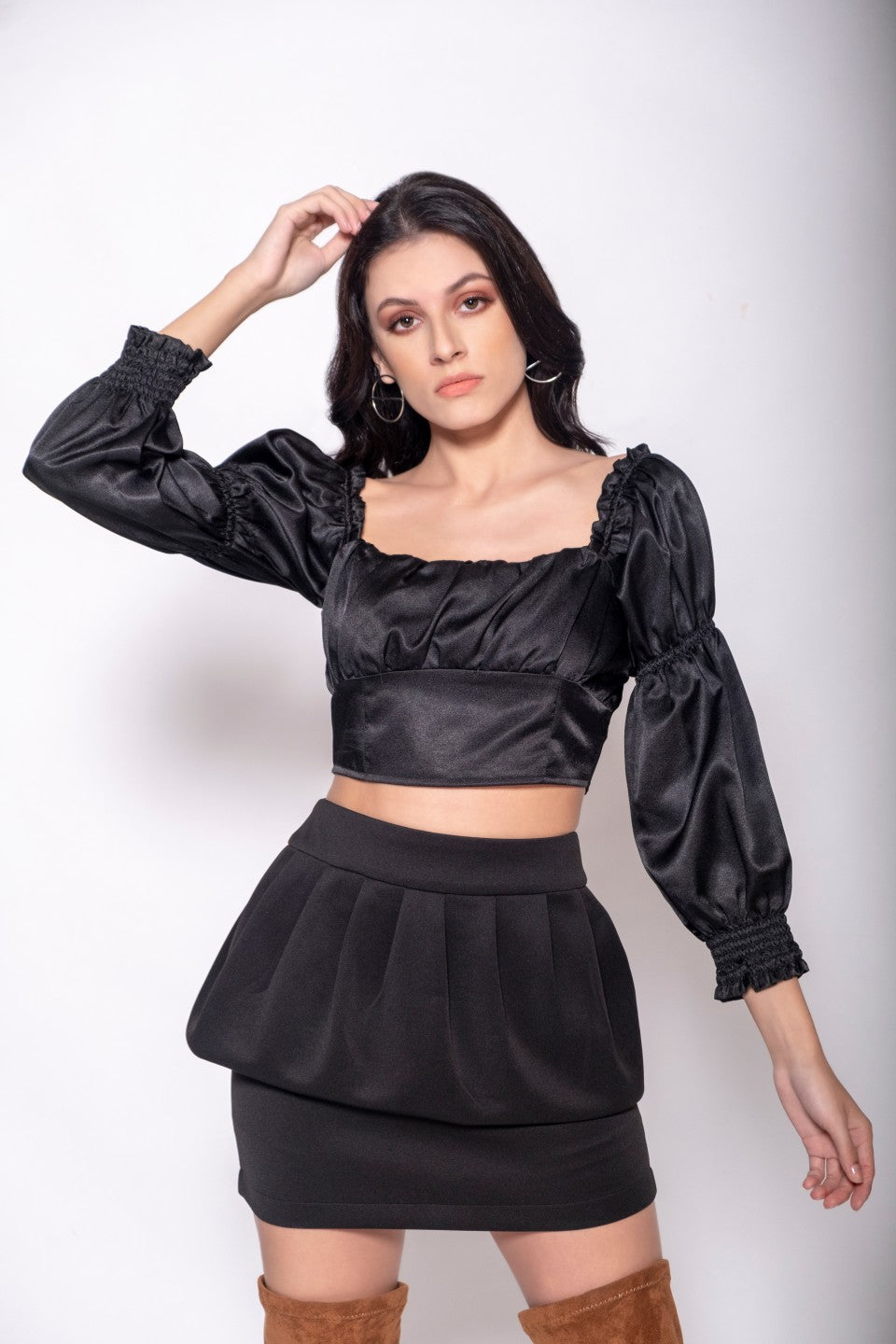 Black Peplum Skirt