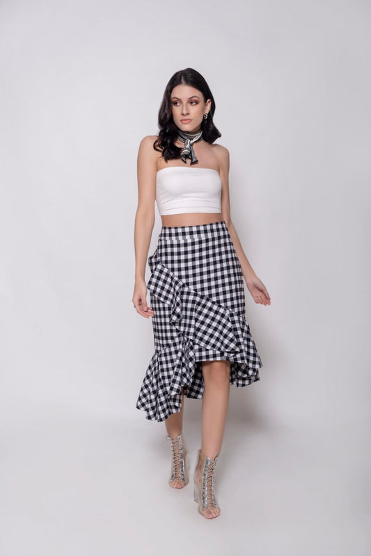 Gingham Midi Skirt