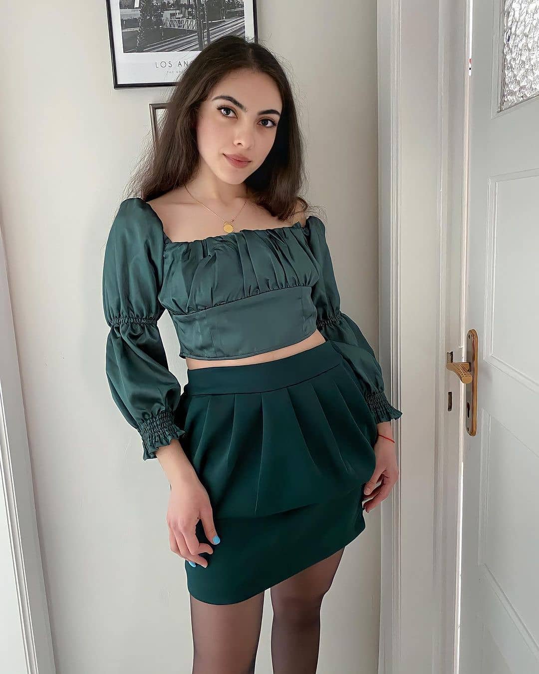 Green Peplum Skirt