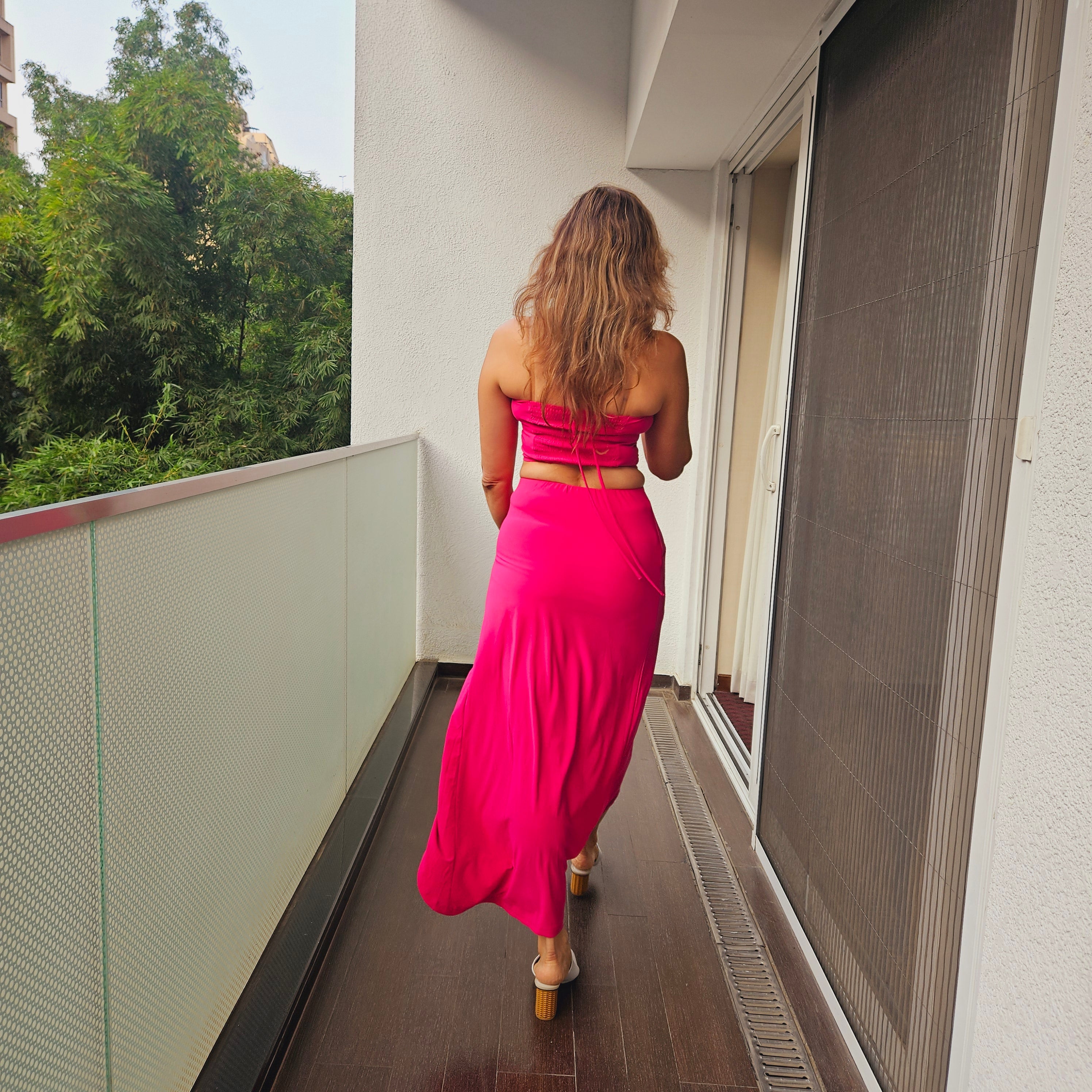 Barbie Pink Dancer Skirt styled for party and vacation – hem detail
