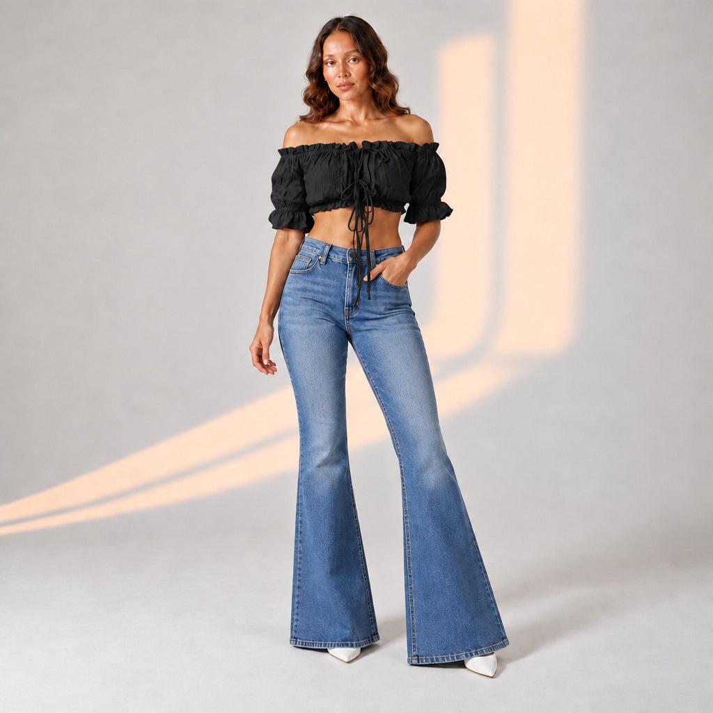 Black off shoulder crop top. Ruched tie front blouse. Puff sleeve crop top. European fit crop top. Milkmaid style top. Drawstring front crop top. Boho chic black top. Summer crop top. Off shoulder ruched top. Beach vacation top. European fit summer blouse. Bali fit top.