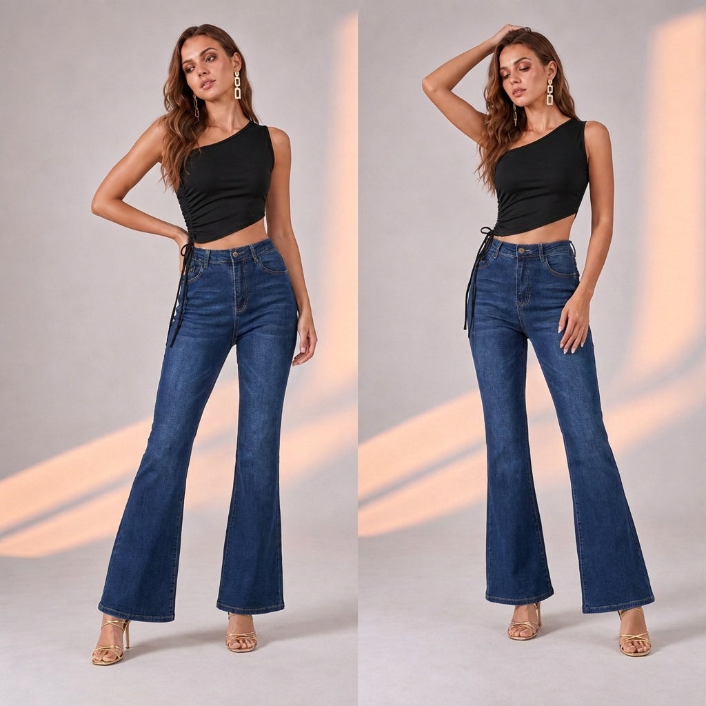 Black Off-Shoulder Asymmetrical Hem Drawstring Top