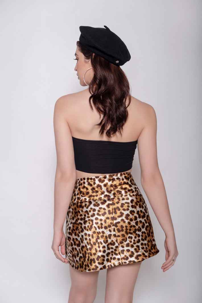 Animal Print Wraparound Mini Skirt styled for party and vacation – pair with crop top look
