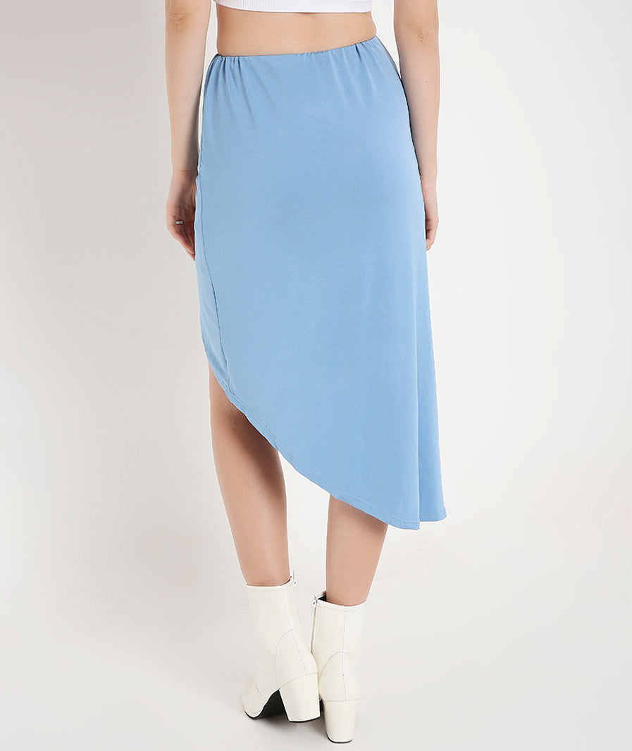 texture close-up of Blue crystal shimmer Midi Skirt – soft stretch western skirt, Marcel & Mae

