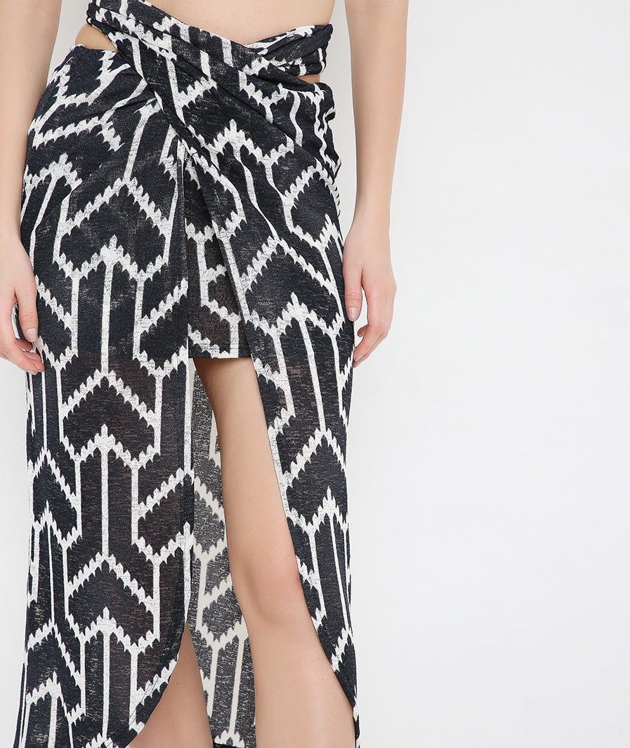 Side drawstring gather on zig zag skirt co-ord – Marcel & Mae
