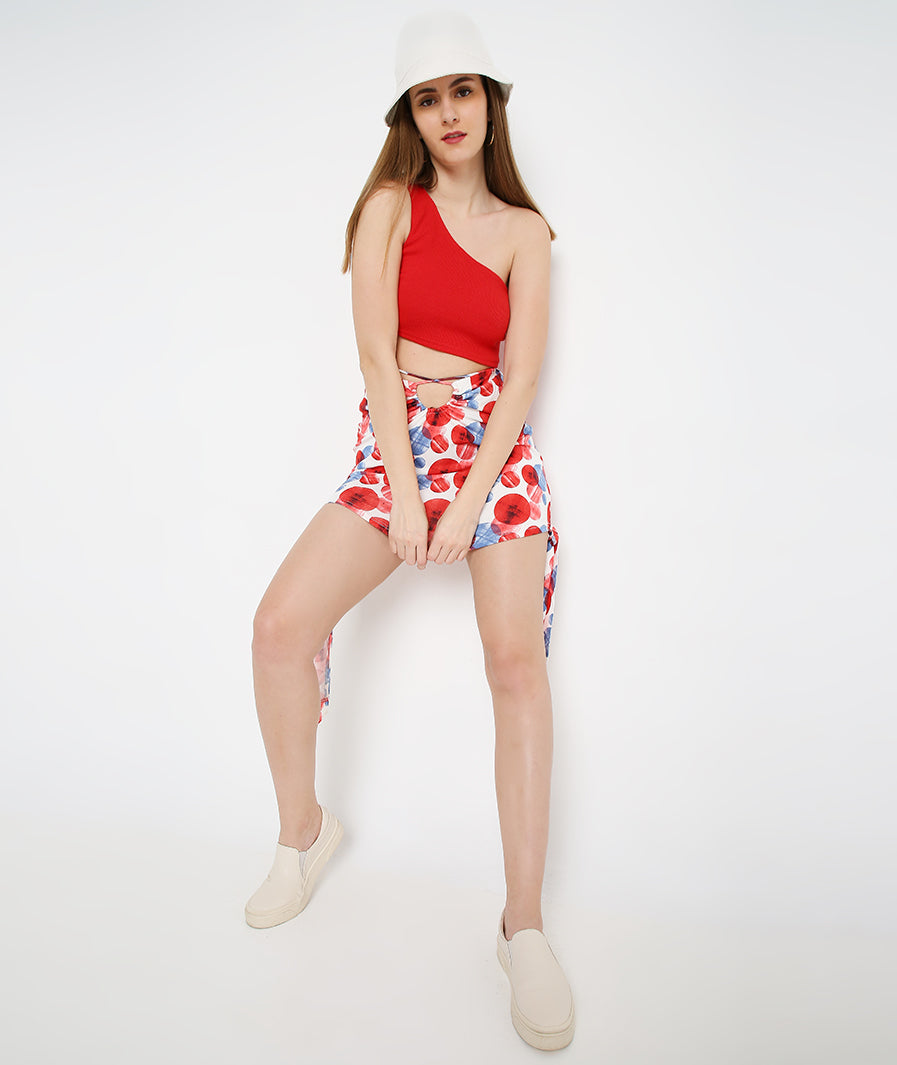 Large Circles Cut-Out Mini Skirt – slit movement shot western mini skirt for women, Marcel & Mae
