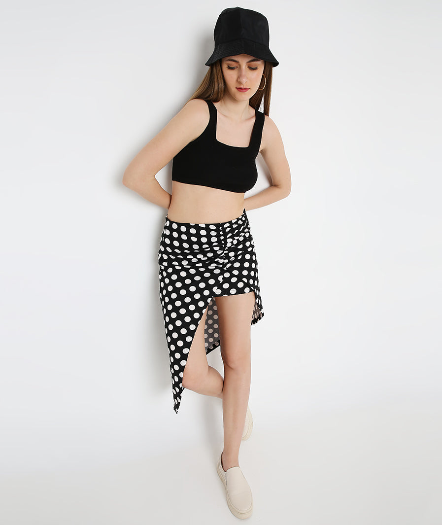 Polka-Dot Midi Skirt – evening styling western midi skirt for women, Marcel & Mae
