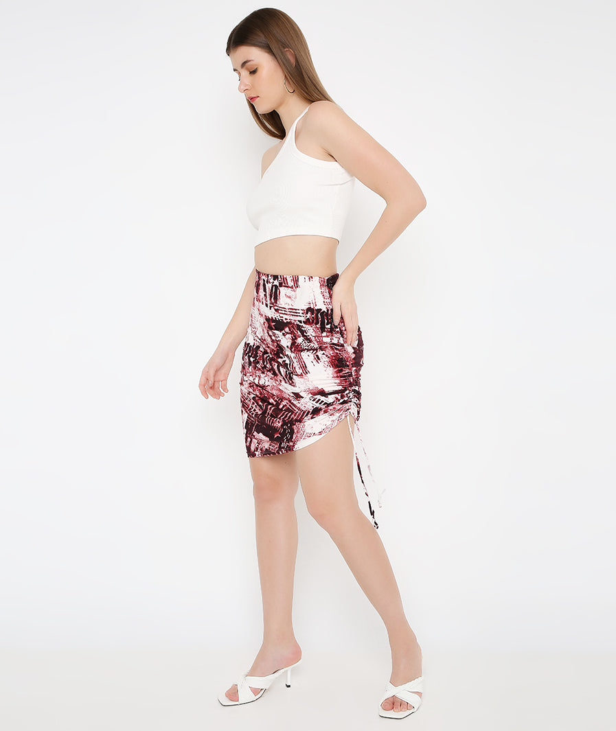 Tie Dye Side Drawstring Mini Skirt – pair with crop top look western mini skirt for women, Marcel & Mae
