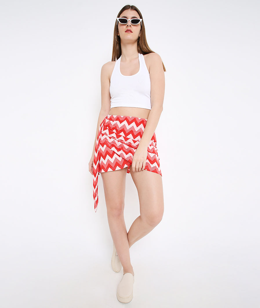 Zig Zag Sarong Mini Skirt – vacation styling western mini skirt for women, Marcel & Mae
